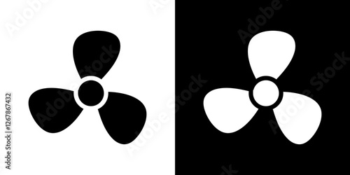 Boat screw icons vectors set in solid style.