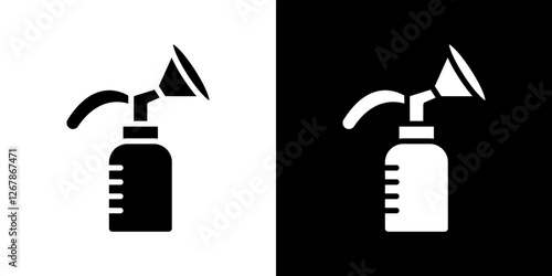 Breast pump icons vectors set in solid style.