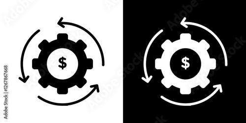 Business model icons vectors set in solid style.