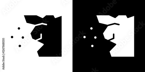 Cliff icons vectors set in solid style.