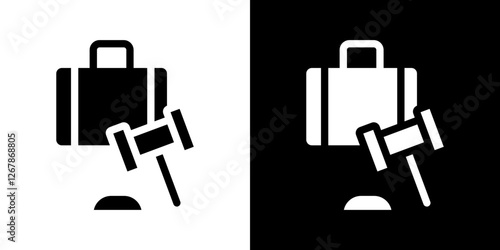 Employment law icons vectors set in solid style.
