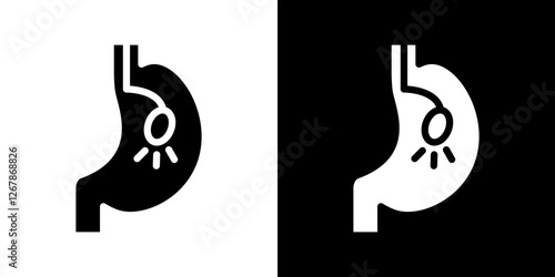 Endoscopy icons vectors set in solid style.