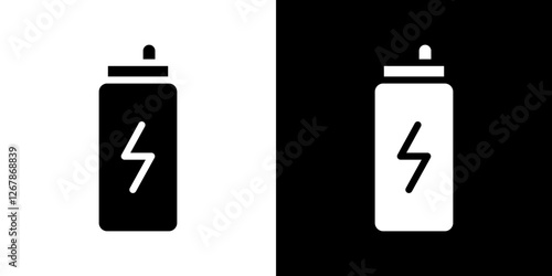Energy drink icons vectors set in solid style.