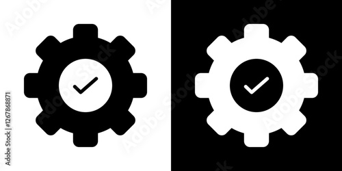 Execution icons vectors set in solid style.