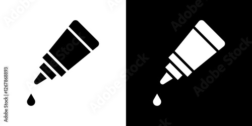 Eye drop icons vectors set in solid style.