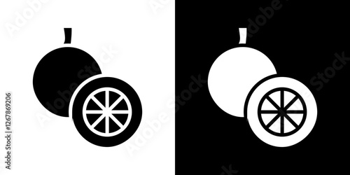 Grapefruit icons vectors set in solid style.