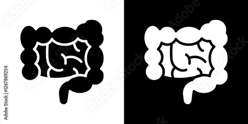 Gut icons vectors set in solid style.