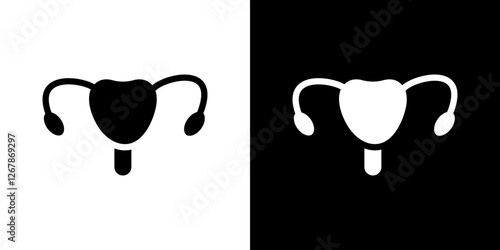 Gynecology icons vectors set in solid style.