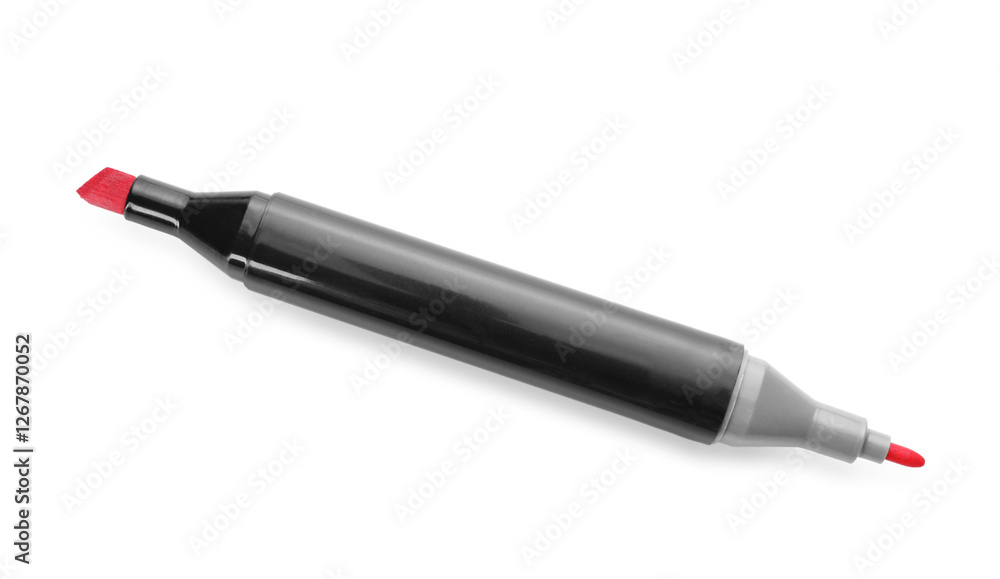 One double sided marker isolated on white, top view One double sided marker isolated on white, top view