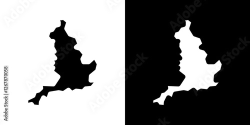 Map of england icons vectors set in solid style.
