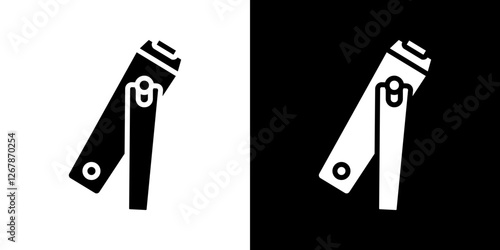 Nail clippers icons vectors set in solid style.
