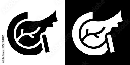 pancreas icons vectors set in solid style.