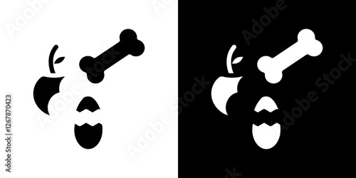 Organic waste icons vectors set in solid style.