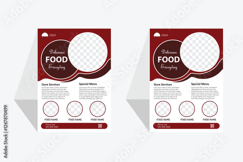 Restaurant A4 modern food flyer templet design vector file for your business with print


