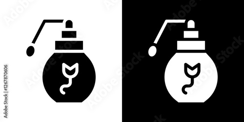 Perfume bottle icons vectors set in solid style.