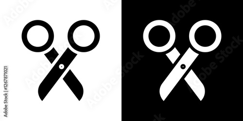 Scissors icons vectors set in solid style.