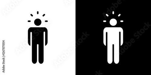 Self confidence icons vectors set in solid style.