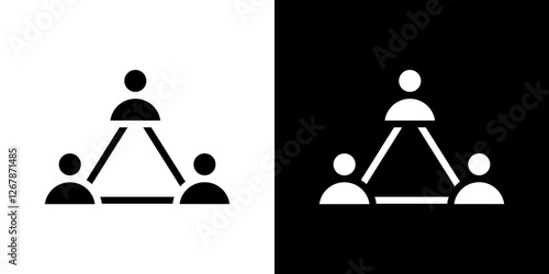 Teamwork icons vectors set in solid style.