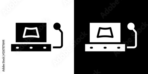 Ultrasonography icons vectors set in solid style.
