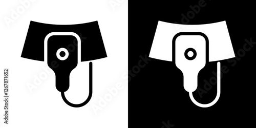 Ultrasound icons vectors set in solid style.