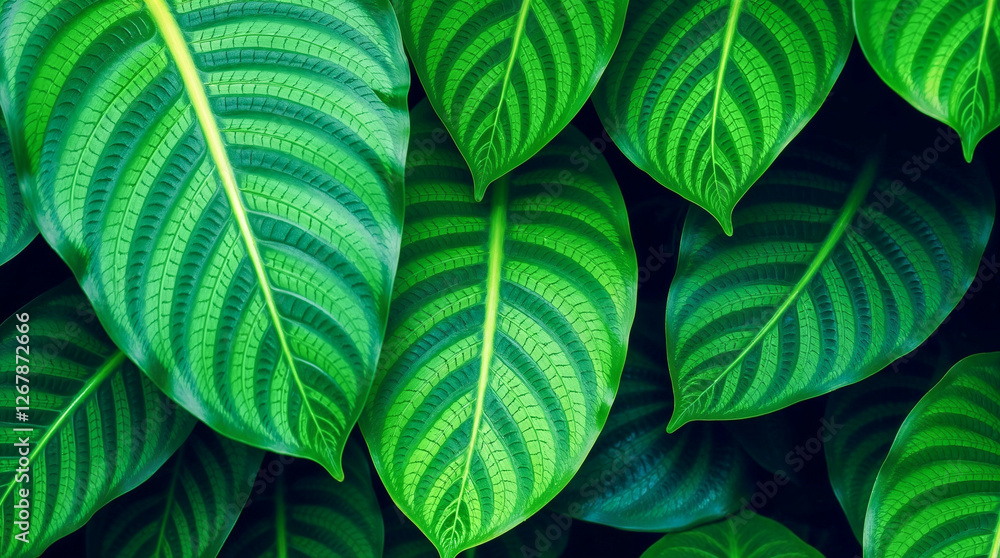 Foliage Close-Up: Vibrant Green Leaf Patterns Foliage Close-Up: Vibrant Green Leaf Patterns