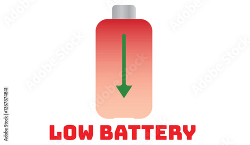 Red battery icon with low charge indicator