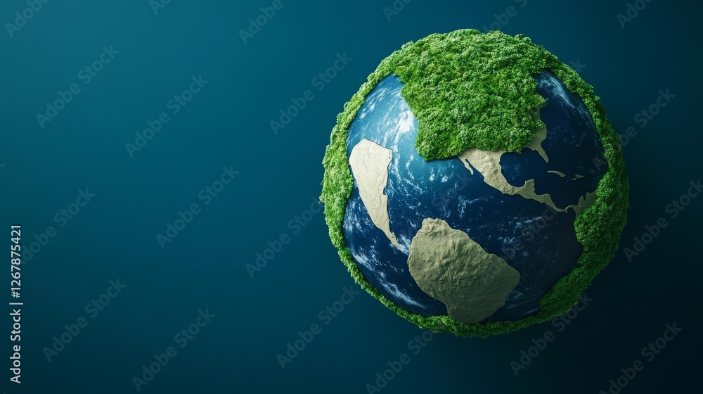 Fototapeta premium AI-powered real-time climate change monitoring satellites, global sustainability effort