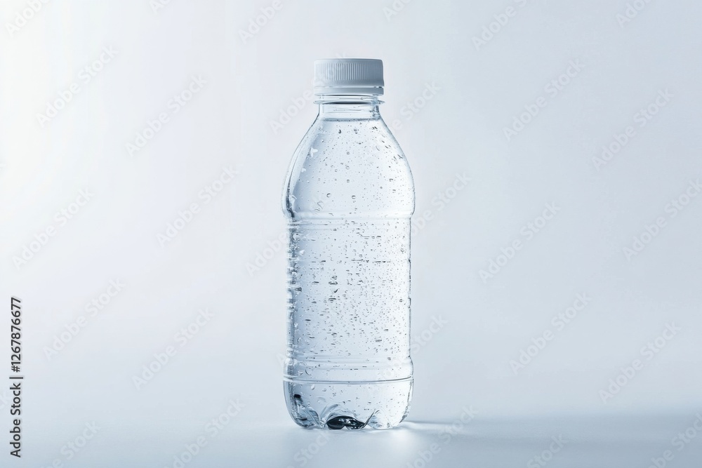 Refreshing tonic water bottle with vibrant bubbles isolated on a clean white background in a professional studio setting Refreshing tonic water bottle with vibrant bubbles isolated on a clean white background in a professional studio setting