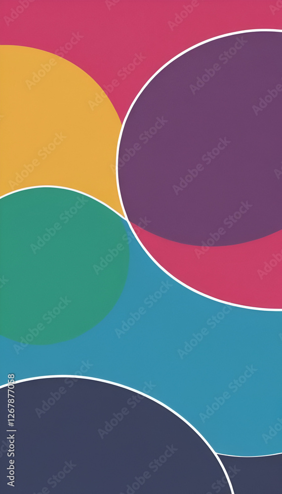 A vibrant design featuring colorful overlapping circles with bold colors, ideal for modern and geometric art projects. A vibrant design featuring colorful overlapping circles with bold colors, ideal for modern and geometric art projects.