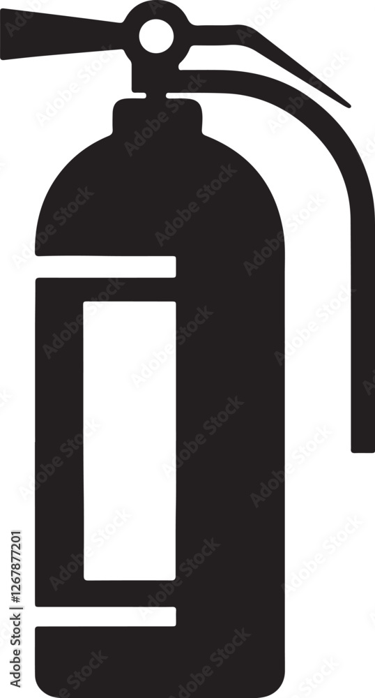 fire extinguisher silhouette, black and white silhouette, vector and illustration fire extinguisher silhouette, black and white silhouette, vector and illustration