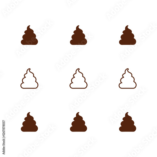  poop silhuette vector art illustration