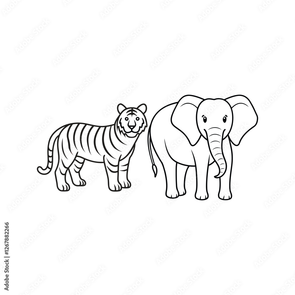Fototapeta premium Tiger Elephant Selotte