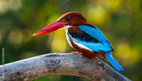 the white throated kingfisher halcyon smyrnensis also known as the white breasted kingfisher yala national park sri lanka