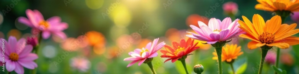 Fototapeta premium Blooming flowers in garden, bloom, garden, spring