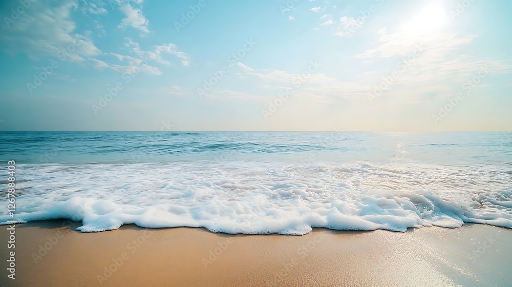 Serene Ocean Waves Crashing on Sandy Beach Serene Ocean Waves Crashing on Sandy Beach