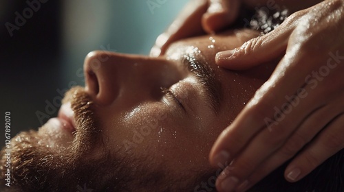 Pampering Facial Massage for Men at Beauty Salon Promoting Relaxation and Rejuvenation