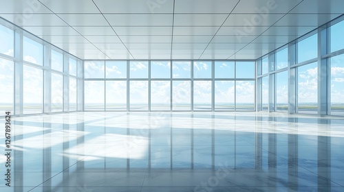 Wallpaper Mural luxurious and clean airport terminal interior with a grand waiting area, large windows, and modern travel infrastructure Torontodigital.ca