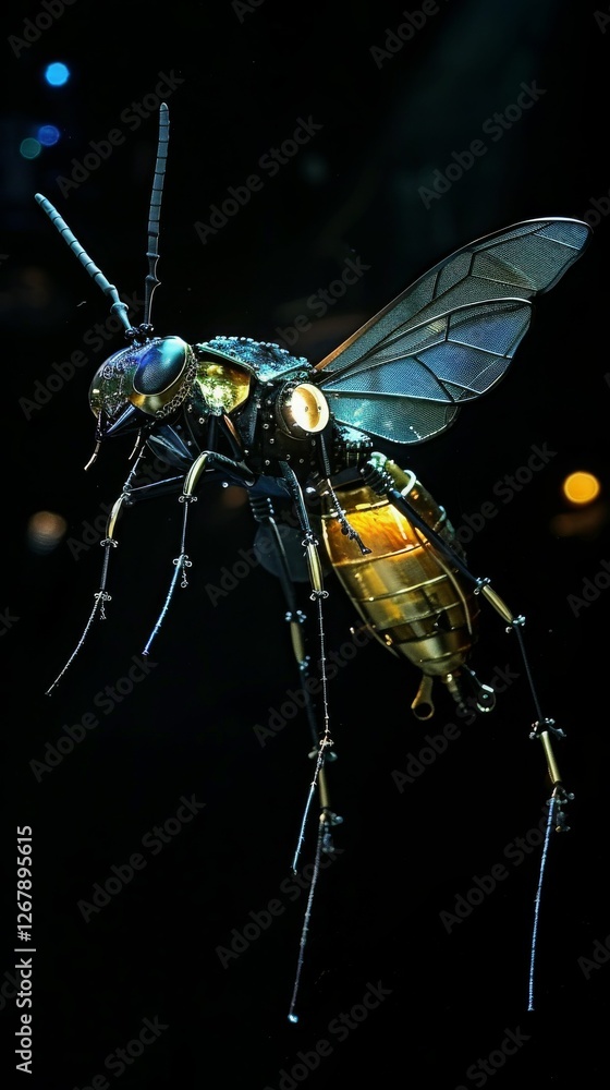 Fototapeta premium Futuristic steampunk robotic wasp design