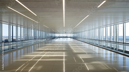 Modern Glass Corridor Interior Design Architecture photo