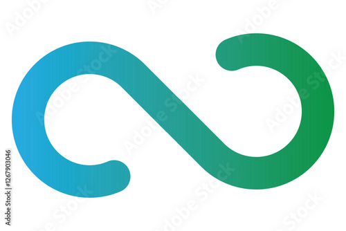 infinity symbol black - simple with discontinuation - isolated - vector eps 10 