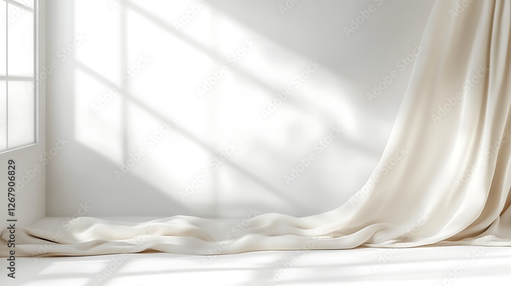 White Fabric Draped in Sunlit Room Corner White Fabric Draped in Sunlit Room Corner