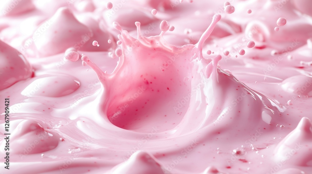 Pink liquid splash creating dynamic patterns and textures Pink liquid splash creating dynamic patterns and textures