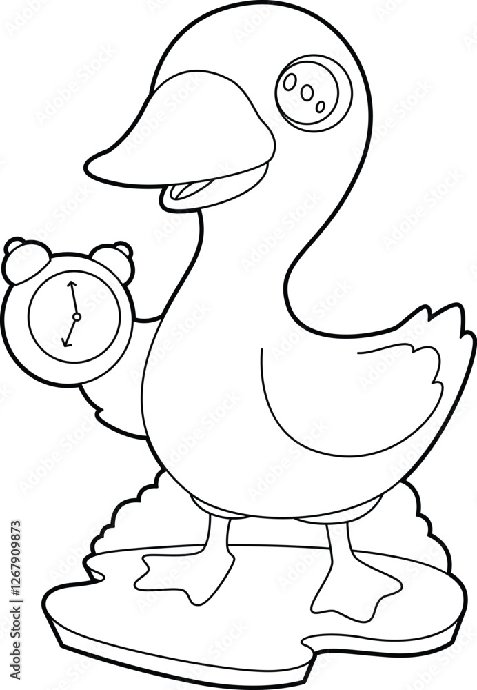 Duck Alarm clock Animal Vector Graphic Art Illustration Duck Alarm clock Animal Vector Graphic Art Illustration