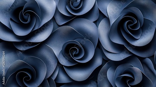 Fototapeta Naklejka Na Ścianę i Meble -  Deep blue paper rose bouquet background