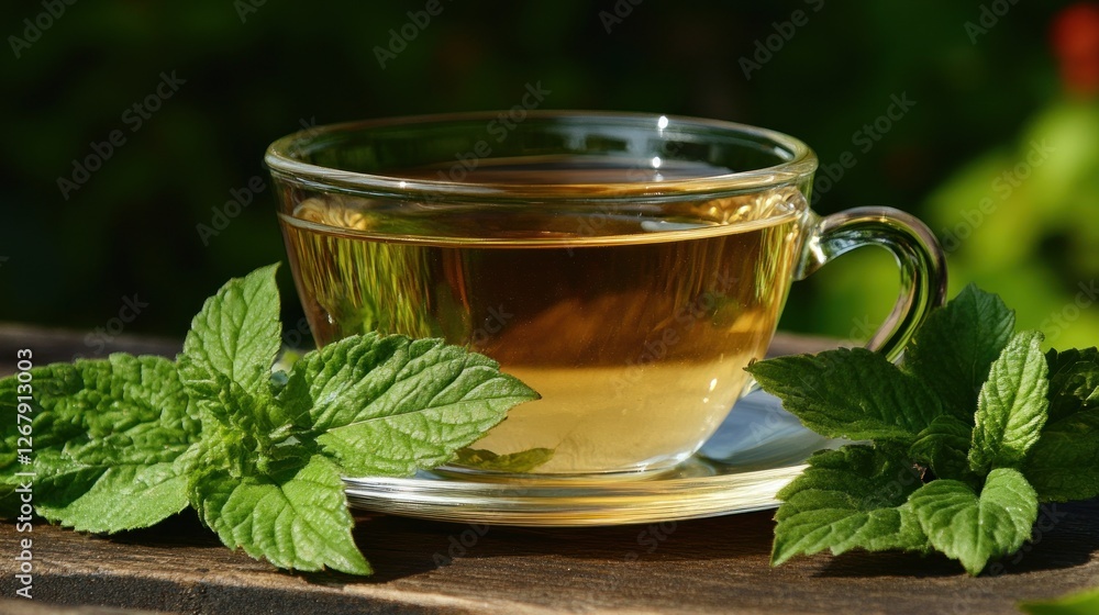 Refreshing Cup of Mint Tea: A Moment of Tranquility Refreshing Cup of Mint Tea: A Moment of Tranquility