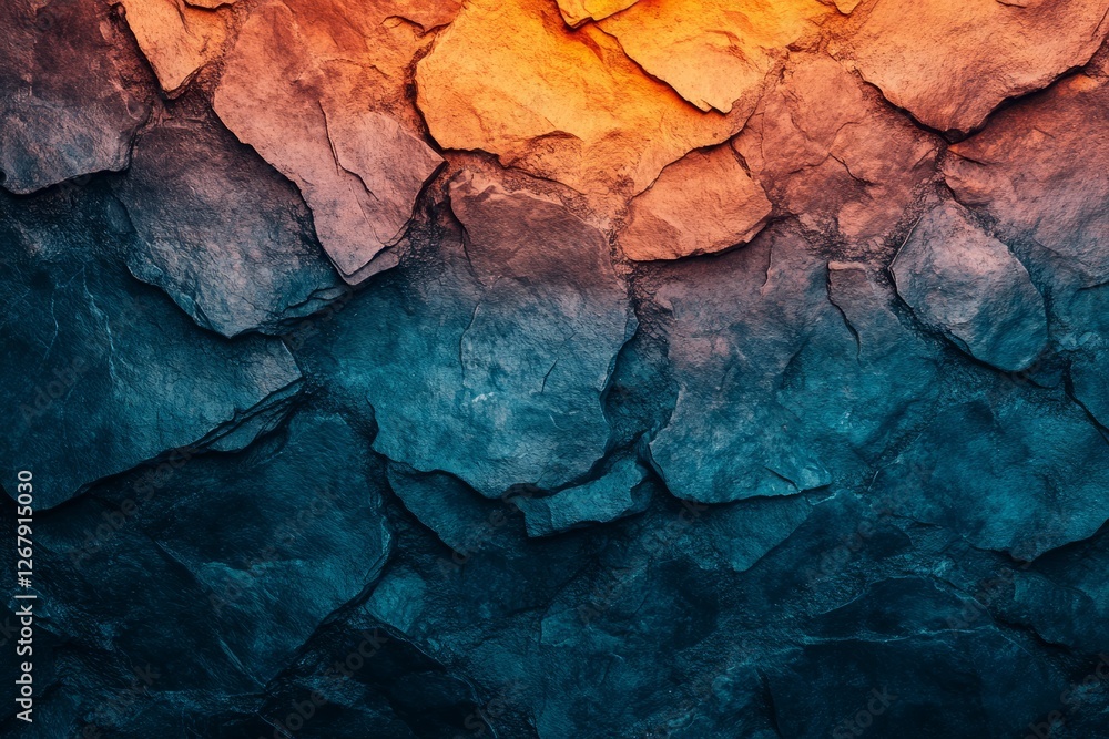 Abstract rock texture, warm to cool tones.