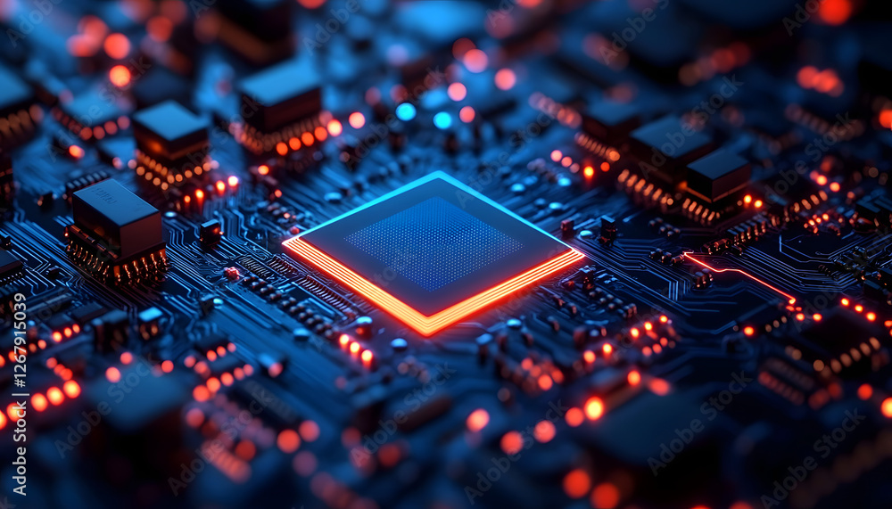 High-tech circuit board background, abstract digital technology presentations, electronic components, digital infrastructure, blue tech theme, modern electronics evolution expansion background image High-tech circuit board background, abstract digital technology presentations, electronic components, digital infrastructure, blue tech theme, modern electronics evolution expansion background image