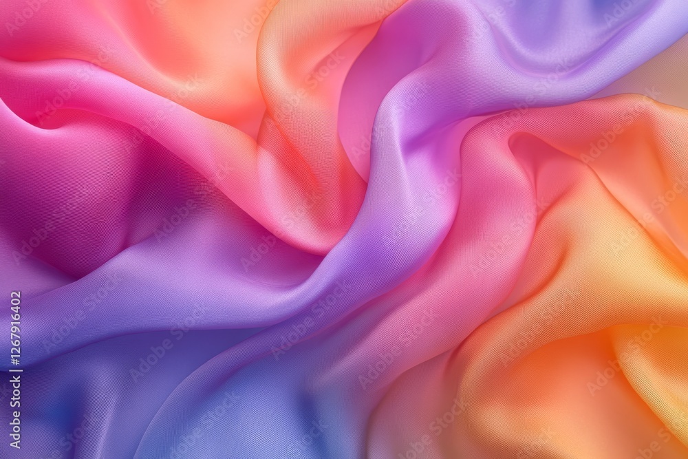 Fototapeta premium Rainbow ombre silk fabric texture
