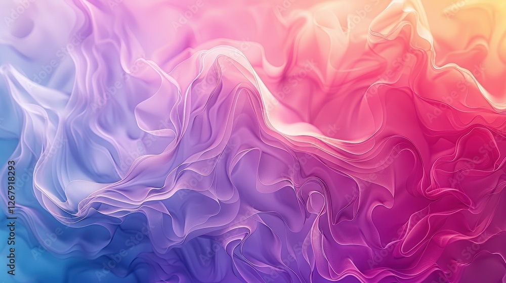 Abstract Flowing Fabric Waves in Soft Colors