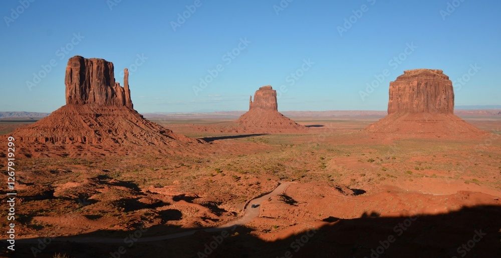 Majestic sandstone formations and scenic beauty of Monument Valley, a Navajo Nation Park spanning across Utah and Arizona is world famous. Majestic sandstone formations and scenic beauty of Monument Valley, a Navajo Nation Park spanning across Utah and Arizona is world famous.